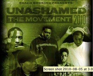 REACH BOOKING PRESENTS- ‘UNASHAMED 2010: THE MOVEMENT’